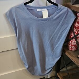Casual Light Blue Short Sleeve Tee